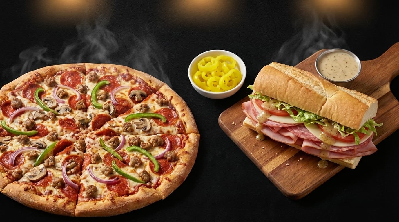 Specialty pizza and Italian subs
